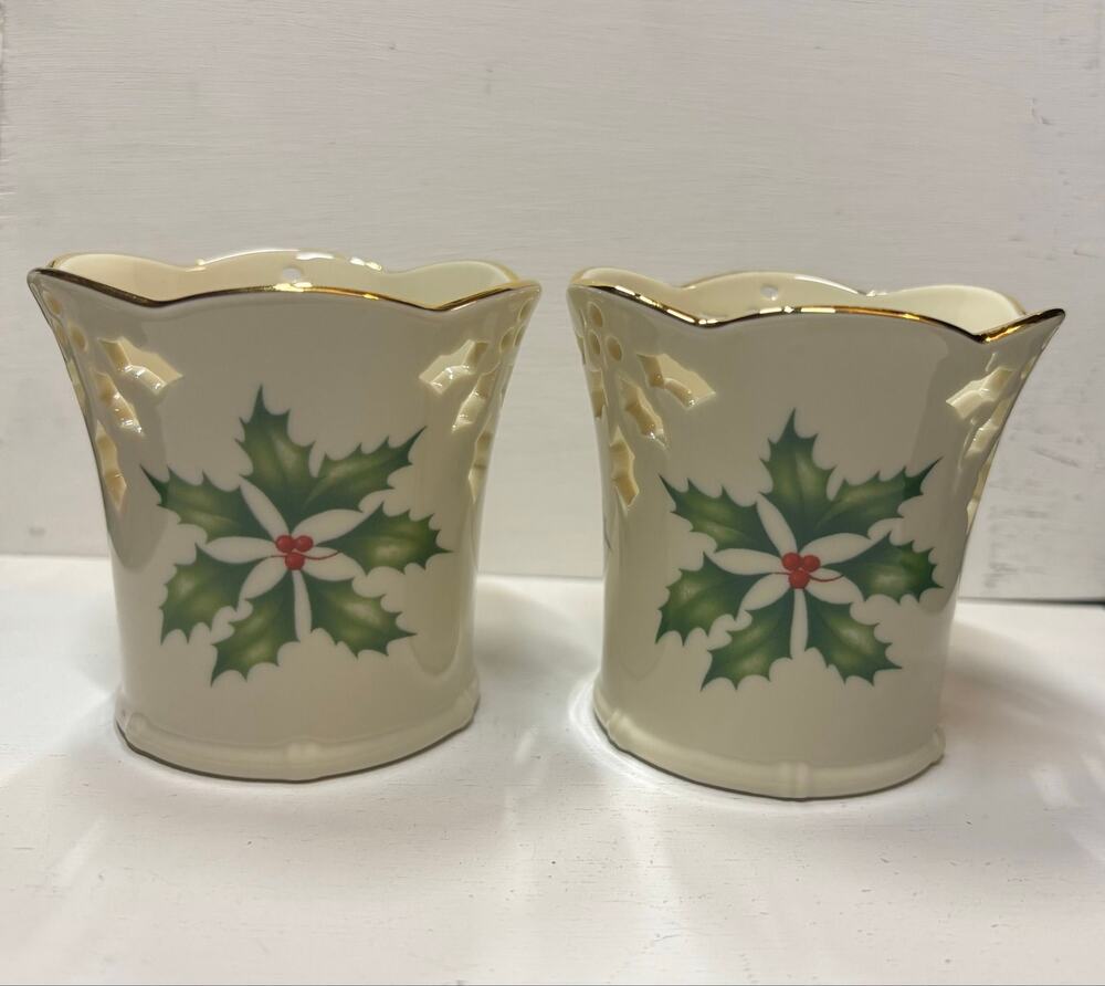 Lenox Holiday Collection Pierced Votive Candle Holders